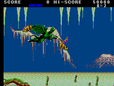 Two Skinny Orcus demons attacking the Dragon player in the Master System version.