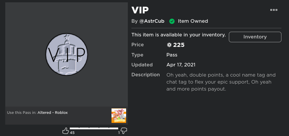 Does this VIP gamepass look good? Were hoping it'll fund our