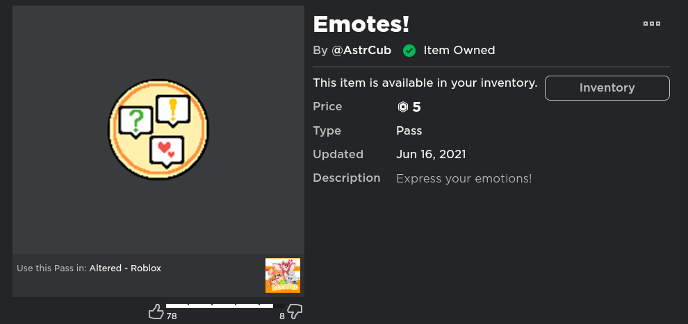 New Roblox Emote Button 