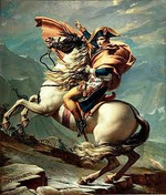 Napoleon crossing the Alps.