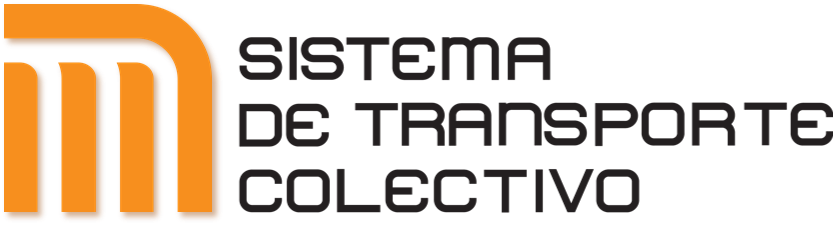 Logotipo del metro que es similar a una letra m de color naranja , acompañado del texto: Sistema de transporte colectivo 
