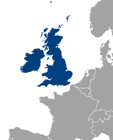Locatie van het Verenigd Koninkrijk