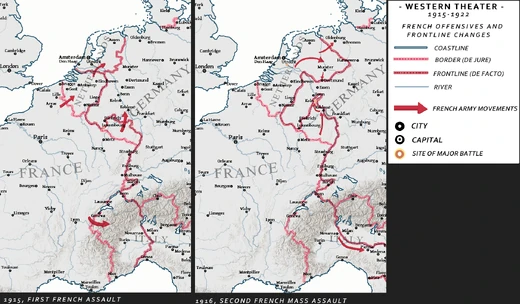 French Breakthroughs in the western front between 1915 and 1916