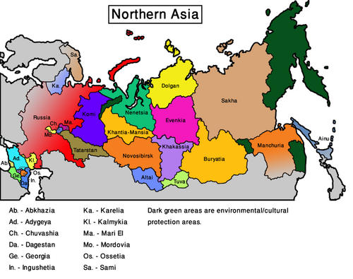 Map Northern Asia (VegWorld)