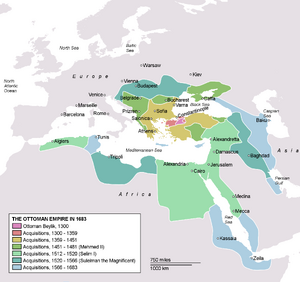 Historical map of the Ottoman Empire
