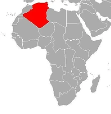 Localización de Argelia y Túnez