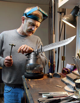 Jere Davidson ENGRAVING a large knife