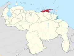 Ubicación de Estado Sucre (Sexta República)