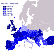 Distribution of Celts in Europe