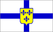 Inverted colours of the old French civil ensign in a manner similar to Nova Scotia (Viva California)