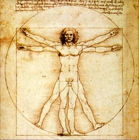 Der vitruvianische Mensch von Leonardo da Vinci