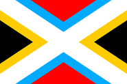 A saltire flag combining both Imperial and Federation colours.