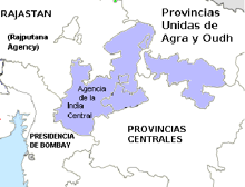 Agencia de la India Central mapa