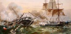 The-War-of-1812-naval-battle-between-the-U-S-frigate-Constitution-and-the-British-warship-Guerriere