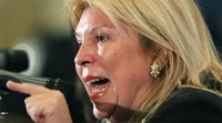 La presidenta Elisa Carrió,dando su discurso del Bicentenenario,al momento de iniciar las sesiones del Congreso,1 de marzo de 2010.