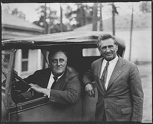 Guerrero (right) with President  of the . The two leaders greatly increased their countries' relations during the 1930s and 40s.