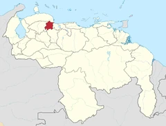 Ubicación de Estado Yaracuy (Sexta República)