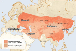 L'Empire mongol, juste avant l'invasion de l'Europe