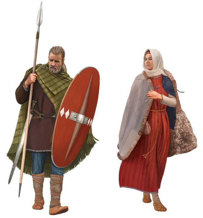 Celtic warriors from northwestern and northern Iberia. A: with spears