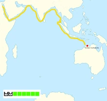 Die Seeroute der Schiffe.