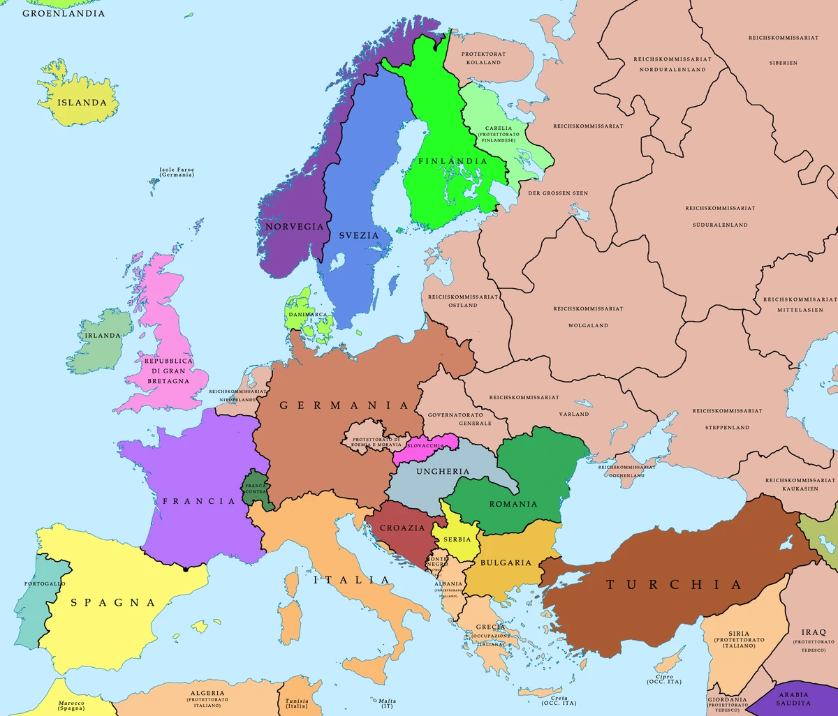 mappa muta dei paesi del medio oriente