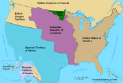 North America in 1821