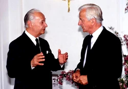 Dubček with German president Richard von Weizsäcker in 1991.