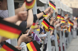 Germans celebrating the newly created Federal Republic of Germany