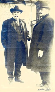 , first President of  (left); alongside Governor  of , 1906.