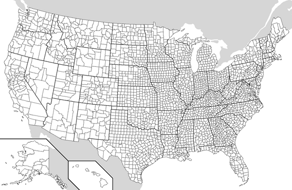 USA County Map