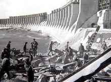 Строительство Днепровской ГЭС