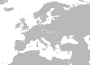 Blank map of Europe at the conclusion of the Unification Wars.