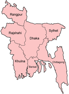 Bangladesh admin mapa