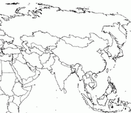 Asien mit eingezeichneten Staaten Gegenwart