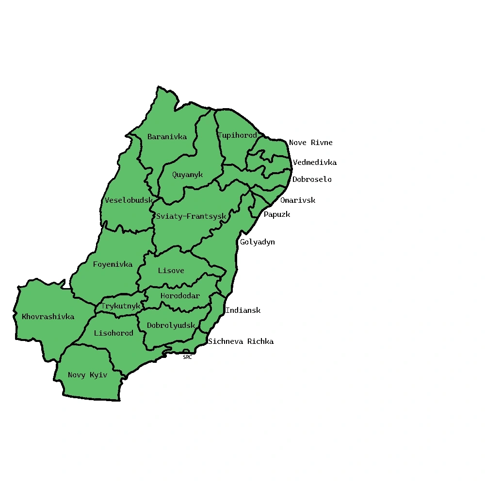 Federative units of Zelenohiria (Parallelity of Parallelities)