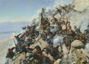 The defeat of Shipka Peak, Bulgarian War of Independence