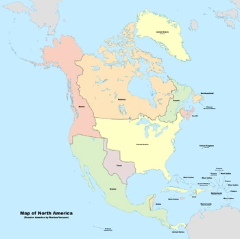 Map of North America.