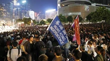 Pro-democracy protesters flock near the Convention Center, July 15, 2016.
