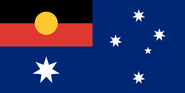 Proposed flag of Australia, with Australian Aboriginal flag in place of the Union Jack