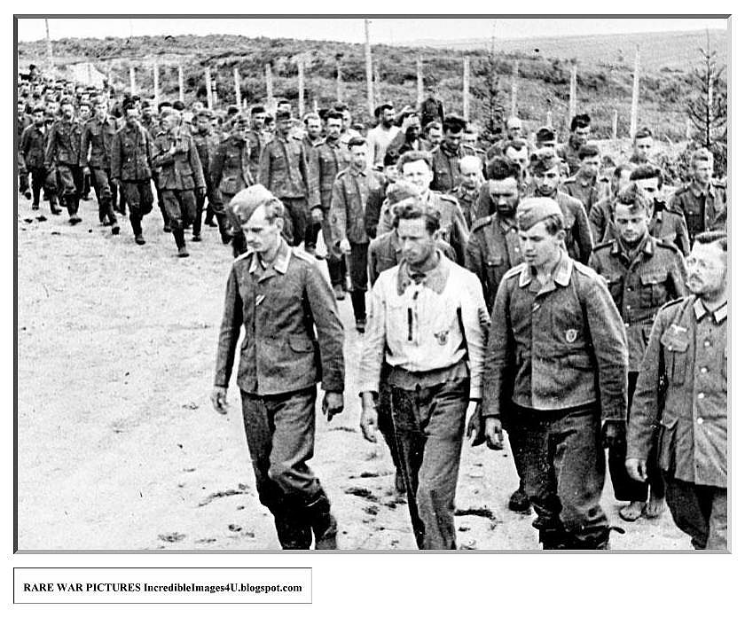 Август 1943 года. Колонна пленных немцев под Курском.