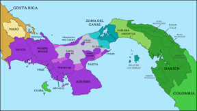 Political map of Panama as of 2021