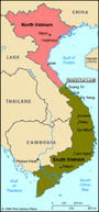 Map of North and South Vietnam