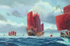 Chinese ships off the coast of Hawaii (c. 1607).