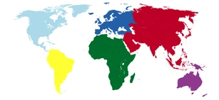 Map of the world after the Six-Nation Agreement in 1996