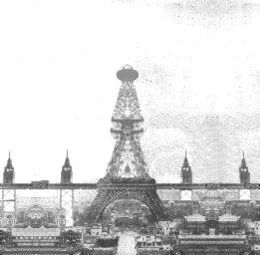 Radioturm von Paris und die Magnetschwebebahn 1860