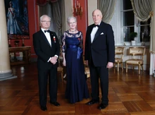 The monarchs of Scandinavia (left to right); King Carl XVI Gustaf of Sweden, Queen Margrethe II of Denmark, and King Harald V of Norway