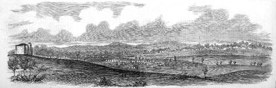 Drawing of Huntsville Alabama from 1862