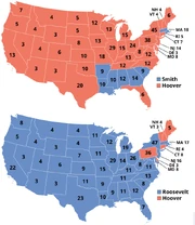 US-Staaten für Hoover bei den Präsidentschaftswahlen, 1928 und 1932