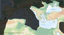 Physical Map of the Byzantine Empire.