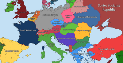 Carte de l'Europe en 1937